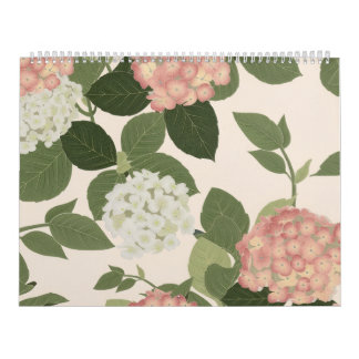 Calendrier Motif floral d'hortensia vintage