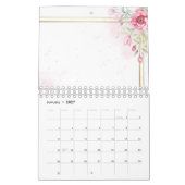Calendrier Motif floral et feuilles dorées (Jan 2027)