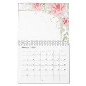 Calendrier Motif floral et feuilles dorées (Feb 2027)