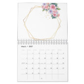 Calendrier Motif floral et feuilles dorées (Mar 2027)