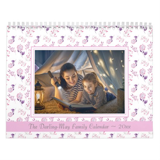 Calendrier Motif floral Mois sur mesure Pastel (Protection)