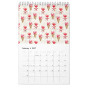 Calendrier Motif floral vert sans joint (Feb 2027)