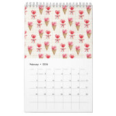 Calendrier Motif floral vert sans joint (Feb 2026)