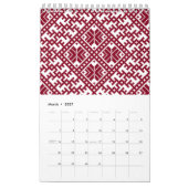 Calendrier Motif folklorique de Lettonie balte (Mar 2027)