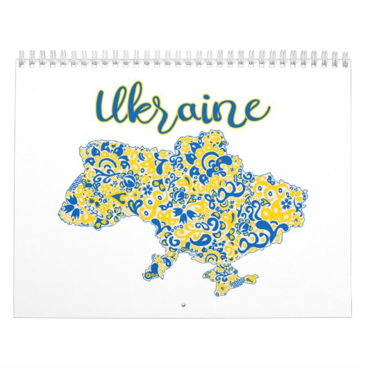 Calendrier Motif folklorique et typographie ukrainienne (Protection)