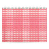 Calendrier Motif géométrique rouge et rose avec interlo (Protection)