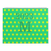 Calendrier Motif marguerite moderne fleurs vertes (Protection)