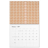 Calendrier motif orange et blanc sur arrière - plan blanc (Feb 2027)