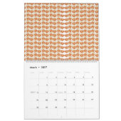 Calendrier motif orange et blanc sur arrière - plan blanc (Mar 2027)