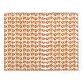 Calendrier motif orange et blanc sur arrière - plan blanc (Protection)