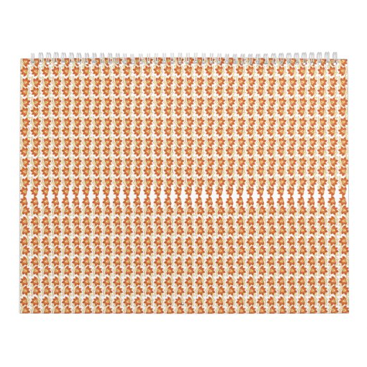 Calendrier motif orange et blanc sur arrière - plan blanc (Protection)