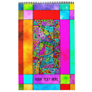Calendrier Motif Peint À La Main Et Numériquement Art 2 - do-