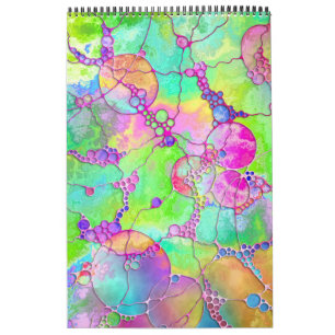Calendrier Motif Peint À La Main Et Numériquement Art 41