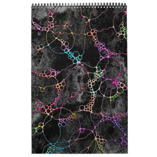 Calendrier Motif Peint À La Main Et Numériquement Art 44