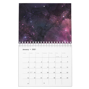 Calendrier Motif planétaire de galaxie d'espace extra-atmosph