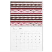 Calendrier motif rayé rouge et blanc (Feb 2027)