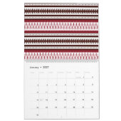 Calendrier motif rayé rouge et blanc (Jan 2027)