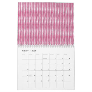 Calendrier Motif répété de petite lin ondulé rose rougeâtre
