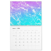 Calendrier motifs modernes, sobres et élégants en marbre (Mar 2026)