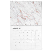 Calendrier motifs modernes, sobres et élégants en marbre (Feb 2027)