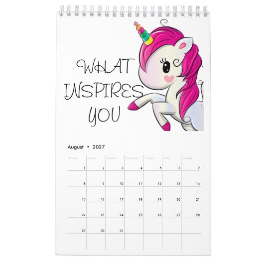 CALENDRIER MOTIVÉ POUR LES ENFANTS (Aug 2027)