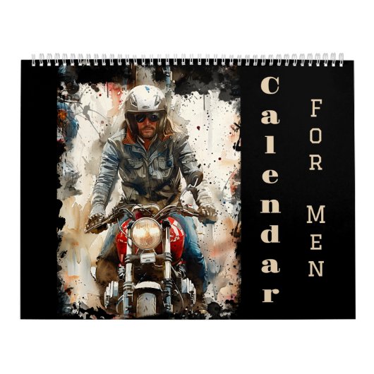 Calendrier Motos aquarelle, motards, course, motocycli (Protection)