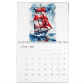 Calendrier Motos aquarelle, motards, course, motocycli (Jan 2027)