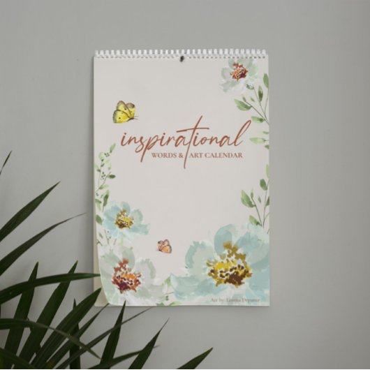 Calendrier Mots d'inspiration artiste Fleurs aquarelle Art