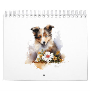 Calendrier Mouchetons mignons Aquarelle Fleur
