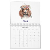 Calendrier Mouchetons mignons Aquarelle Fleur (Mar 2027)