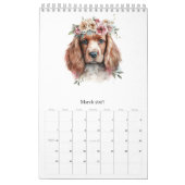 Calendrier Mouchetons mignons Aquarelle Fleur (Mar 2027)