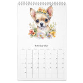 Calendrier Mouchetons mignons Aquarelle Fleur (Feb 2027)