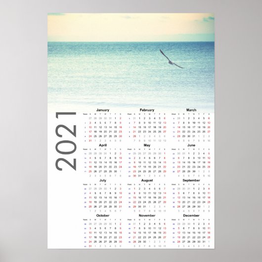 Calendrier Mouette 2021 Affiche - dimanche en prem (Devant)