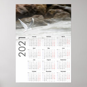 Calendrier Mouette 2021 Poster - Lundi en premier