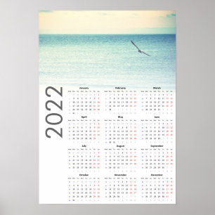 Calendrier Mouette 2022 Affiche - Lundi en premier