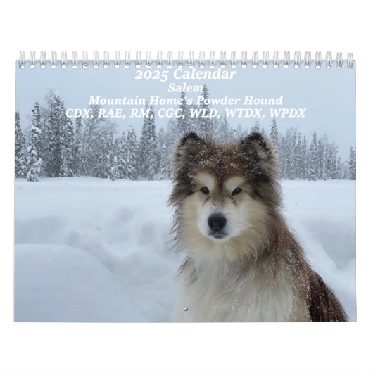 Calendrier Mountain Home's Powder Hound CDX, RAE, RM, CGC, WL (Protection)