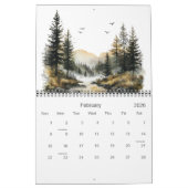 Calendrier Mountain Lakes and Streams Watercolors (Feb 2026)