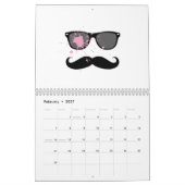 Calendrier Moustache et lunettes de soleil drôles (Feb 2027)