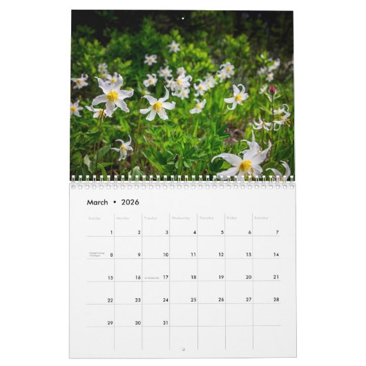 Calendrier Mt Rainier (Mar 2026)