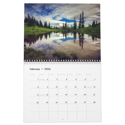 Calendrier Mt Rainier (Feb 2026)