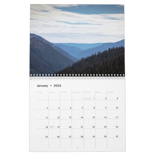 Calendrier Mt Rainier (Jan 2026)