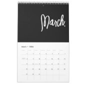Calendrier Mur minimaliste moderne noir et blanc (Mar 2026)