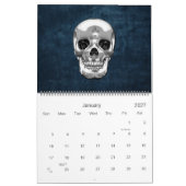 Calendrier Mural [100] Crâne humain argenté (Jan 2027)
