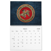 Calendrier Mural [100] Hokusai - Shoki Riding Shishi Lion (Mar 2026)