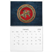 Calendrier Mural [100] Hokusai - Shoki Riding Shishi Lion (Feb 2026)