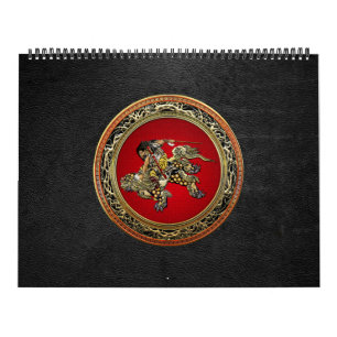 Calendrier Mural [100] Hokusai - Shoki Riding Shishi Lion