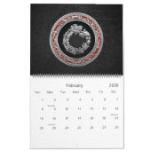 Calendrier Mural [100] Serpent Dieu Quetzalcoatl [Argent] (Feb 2026)
