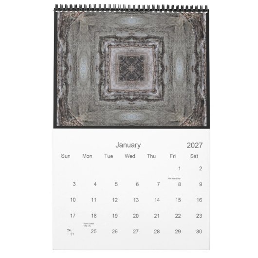 Calendrier mural 11" x 17" (Jan 2027)