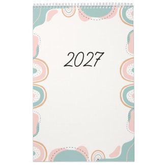 Calendrier mural 12 mois couleur vive