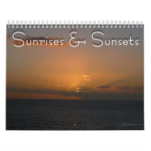 Calendrier Mural 12 mois de levers et couchers de soleil, 4e éditio